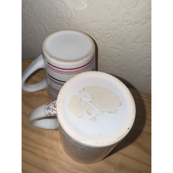 Ceramic Coffee Mug Set With Pink Ribbon & Abstract Design - Picture 2 of 4